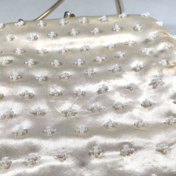 Vtg Bon Soir Beaded Evening Bag Purse Handmade Hong Kong Italian Beads - Picture 7 of 12